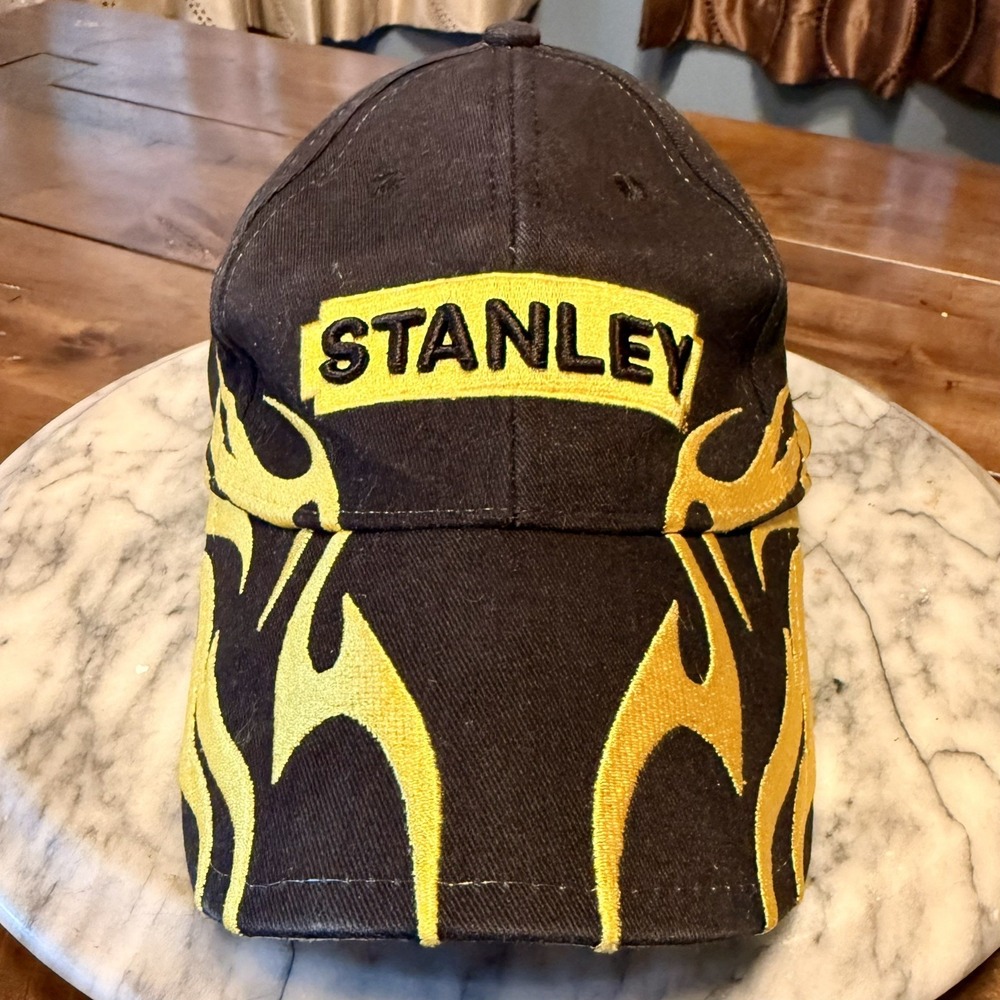 SIGNED! 2009 Stanley Racing Elliott Sadler #19 Adjustable Hat Cap Flames NASCAR